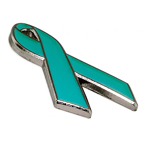 PinMart Teal Awareness Ribbon Enamel Lapel Pin
