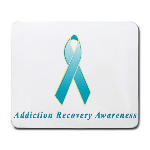 Addiction Recovery Awareness Ribbon Mouse Pad