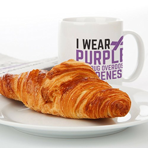 I Wear Purple For Drug Overdose Awareness Mug - Support Who Are Fighting Drugs Addiction With Graphic Purple Ribbon And Bracelet To Raise Awareness In Your School And Community!